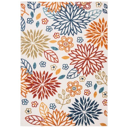 Safavieh 3 x 5 ft. Cabana Coastal Rectangle Power Loomed Rug Creme & Red CBN833A-3